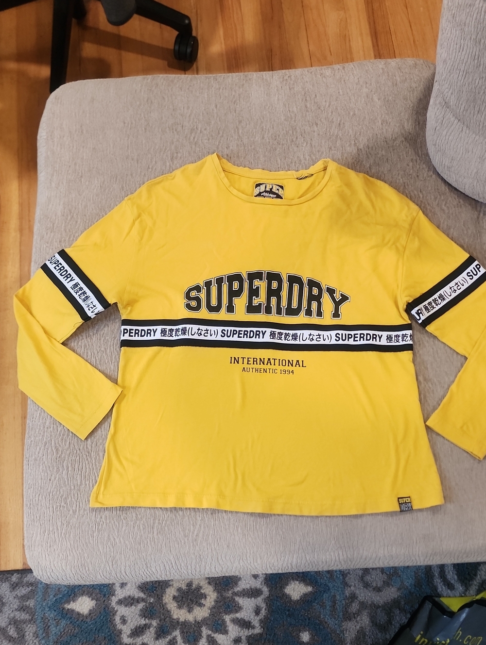 Superdry International Authentic 1994 Yellow Long Sleeve Graphic Tee